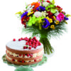 Bouquet-fiori con-torta