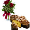 Colomba e tre rose rosse