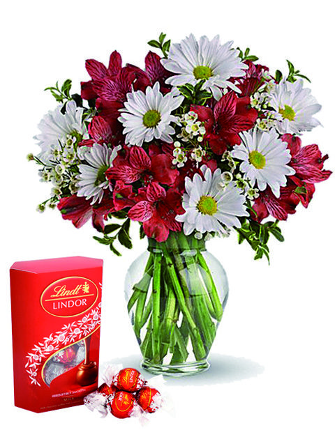 Margherite-alstroemeria-e-cioccolatini-lindor