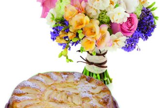 Bouquet con torta alle mele